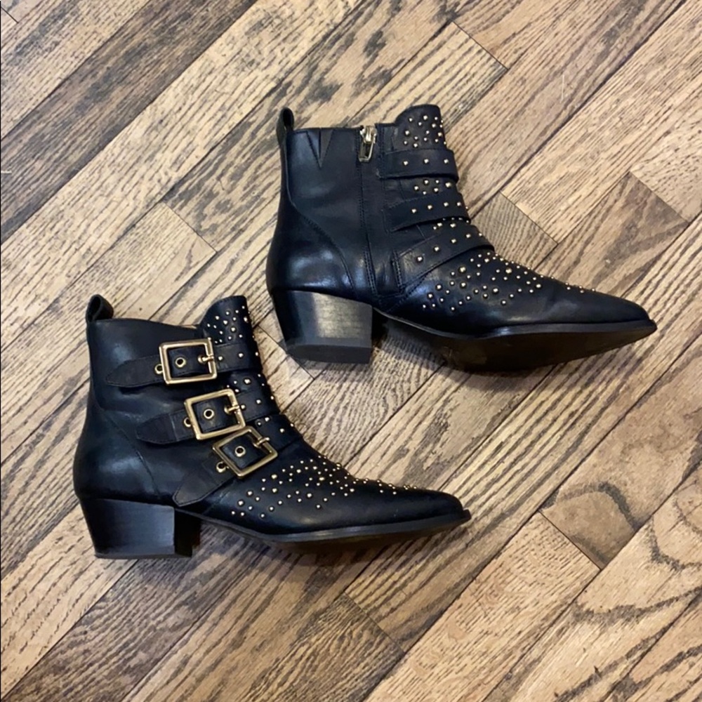 & Other Stories Black/Gold Boots Size 7